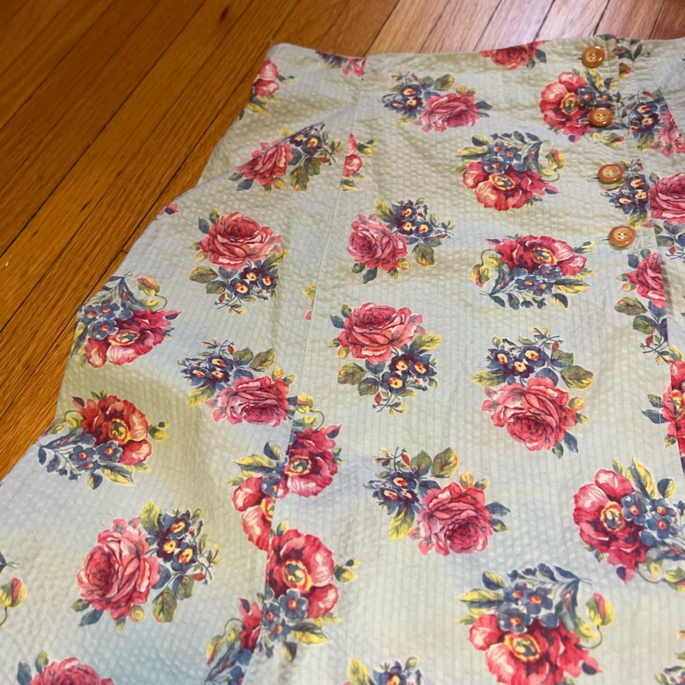 Ralph Lauren Cottage Core Sweeping A-line Prairie Floral Skirt Cotton Sz 10 - Picture 12 of 13